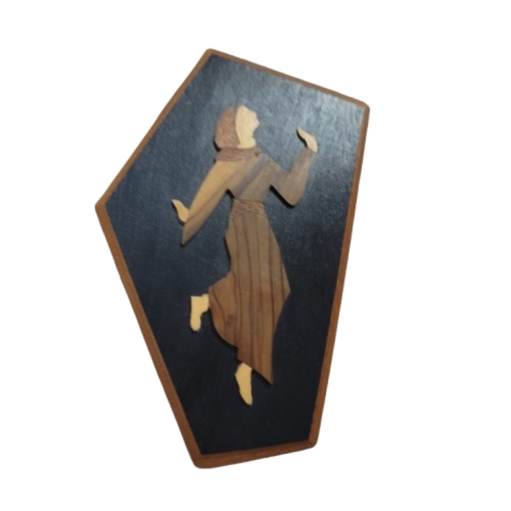 Vintage Israeli Wooden Wall Art Dancing Woman Plaque | Handmade Folk Art Decor